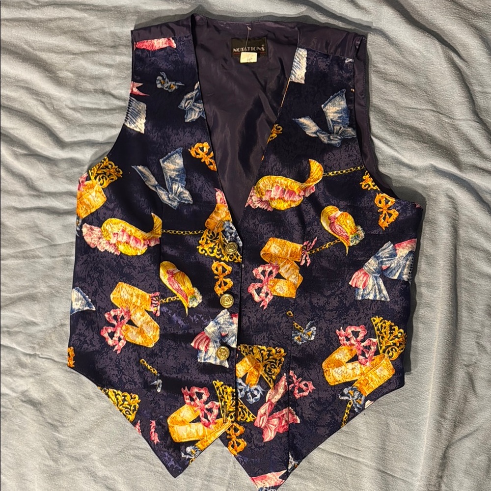 Notations Colorful Shoe Pattern Vest